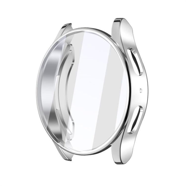 Silver electroplated watch case with a clear full-coverage screen protector