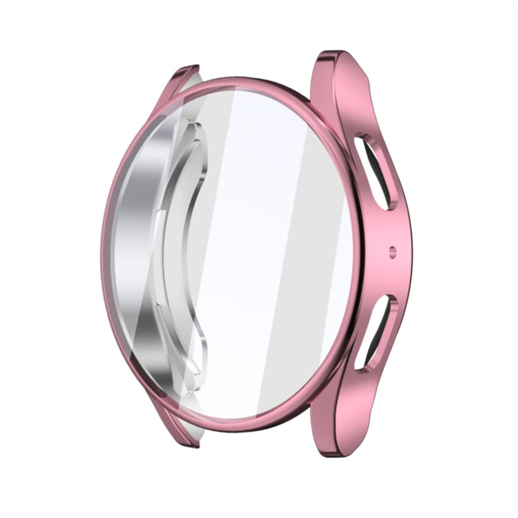 Pink electroplated watch case with a clear full-coverage screen protector