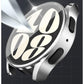 Silver full-coverage watch case with a clear screen protector