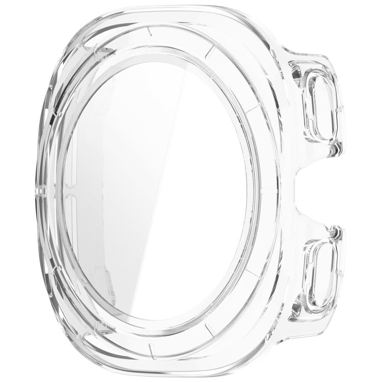 Clear protective watch case with built-in screen cover and button openings