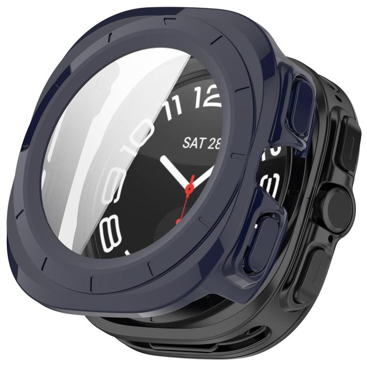 Navy protective watch case with integrated screen protector and button covers