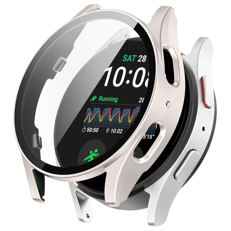 Galaxy Watch protective case in silver with integrated screen protector