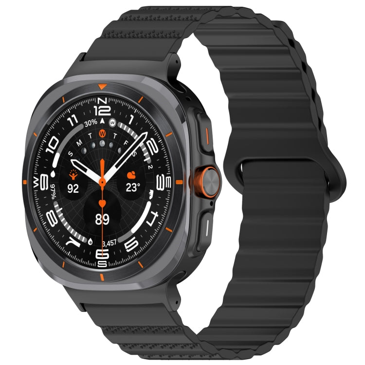 Galaxy Watch Ultra black silicone band with a ridged strap and spotted ends