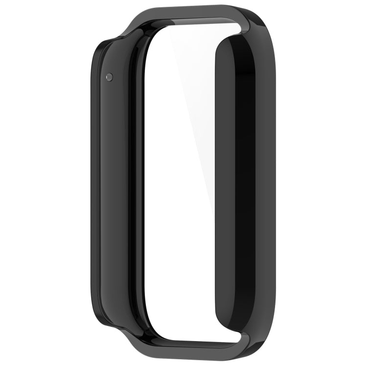 Black protective watch case viewed from the side, showing its raised screen edge