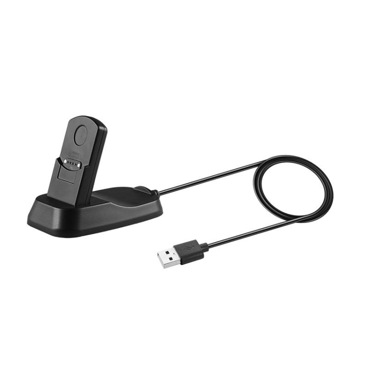 Magnetic smartwatch charging dock with black base and USB charging cable, for Ticwatch E/S