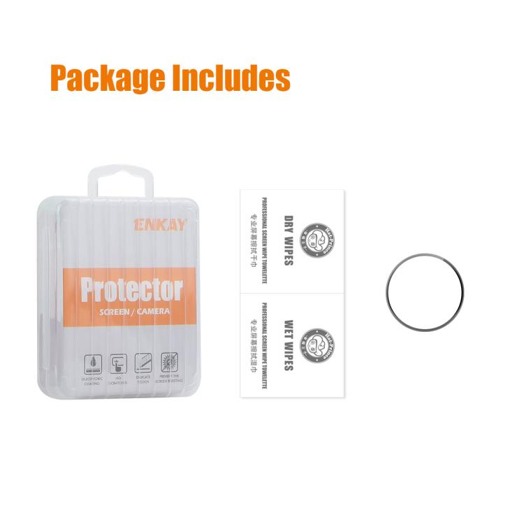 Watch screen protector kit with a storage case, cleaning wipes, and circular protector