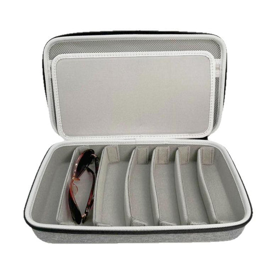 Portable Adjustable Multi-Compartment Hard Case Eyeglass Storage Bag