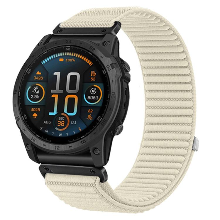 Starlight woven nylon hook-and-loop watch band fitted to a rugged smartwatch.