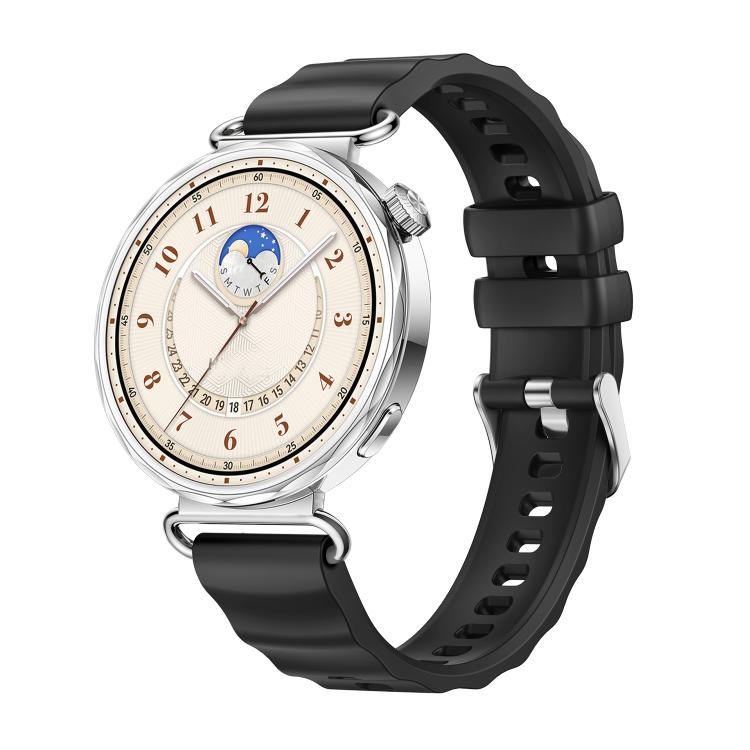 Quick Release Spring Bar Silver Buckle Solid Color Silicone Watch Band, For Huawei Watch GT 6 41mm