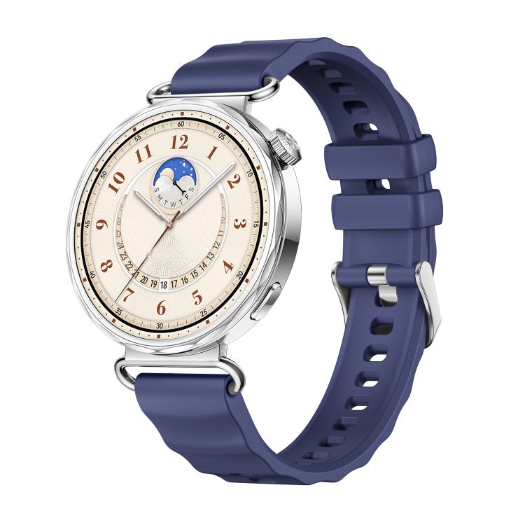 Quick Release Spring Bar Silver Buckle Solid Color Silicone Watch Band, For Huawei Watch GT 6 41mm