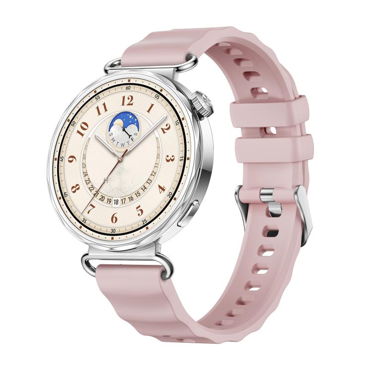 Quick Release Spring Bar Silver Buckle Solid Color Silicone Watch Band, For Huawei Watch GT 6 41mm