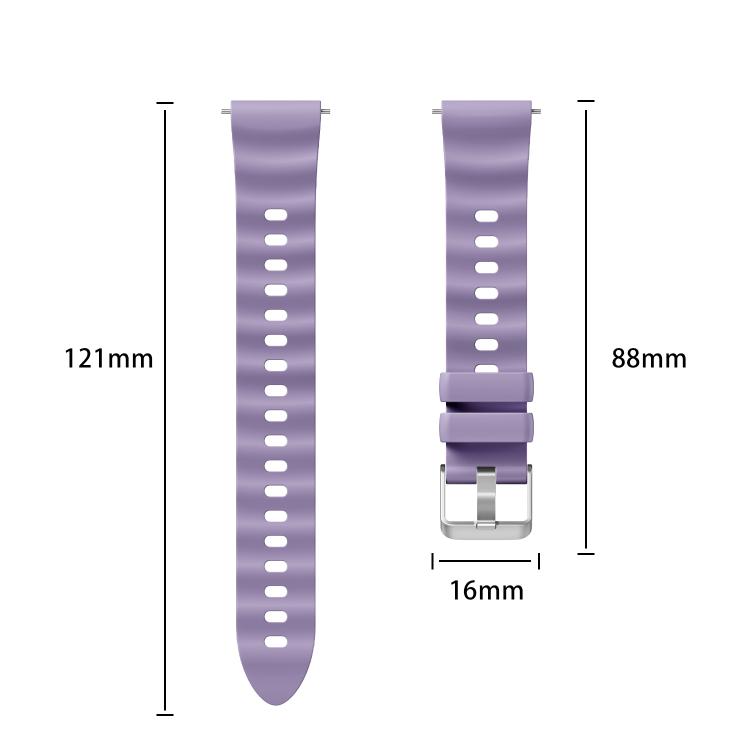 Quick Release Spring Bar Silver Buckle Solid Color Silicone Watch Band, For Huawei Watch GT 6 41mm