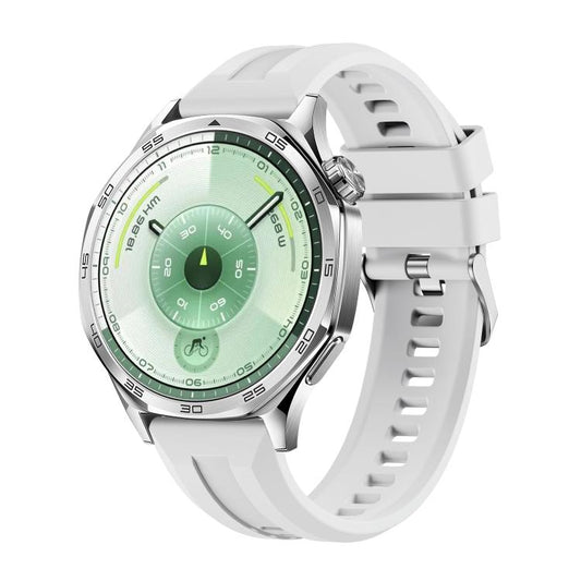 Silver Buckle Groove Silicone Quick Release Watch Band, For Huawei Watch GT 6 46mm