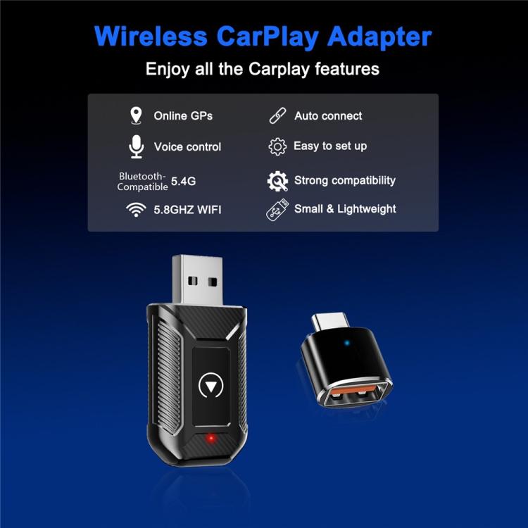 M30 For CarPlay / Android Auto Upgrade Compatible 2 in 1 AI Box Wireless Car Adapter, M30