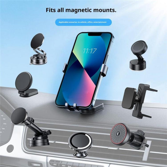 PJ-03 Magnetic Clip Desktop Phone Holder Car Gravity Mount Aluminum Alloy Phone Stand