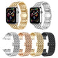 Stainless steel Apple Watch wrist bands in gold, silver, rose gold, and dark colors