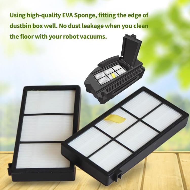 JUNSUNMAY 4pcs Sweeper Clean Filter with Brush for iRobot Roomba 800 / 900 Series, Clean Filter