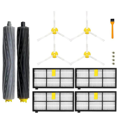 Robot vacuum replacement parts set: brush rollers, side brushes, and filters