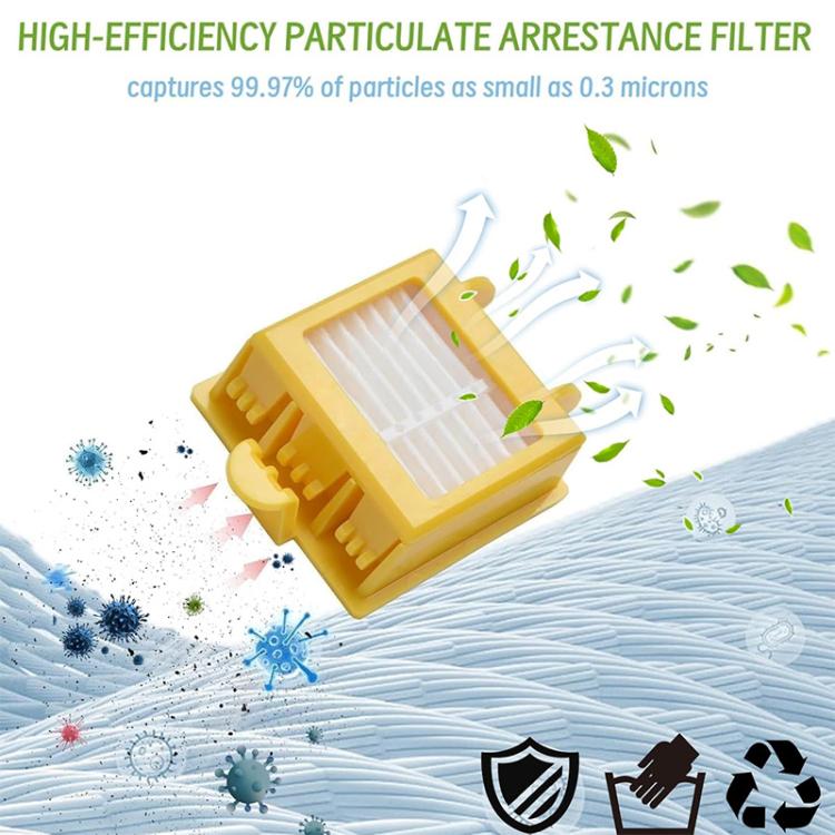 Particulate filter with yellow frame and white filter media pad