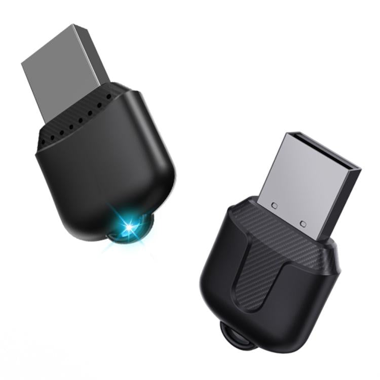 Black 2-in-1 CarPlay/Android Auto wireless adapter dongle with USB plug
