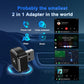 Black WiFi Bluetooth car adapter USB dongle with blue light indicator