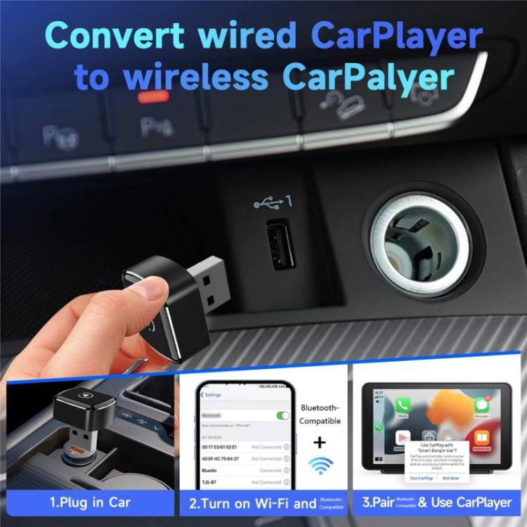 Car wireless CarPlay/Android Auto adapter USB dongle with plug in hand
