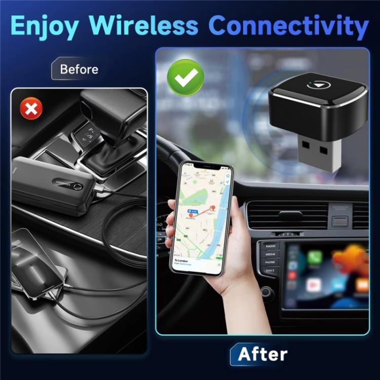Black WiFi Bluetooth USB dongle with cable-free wireless connection shown