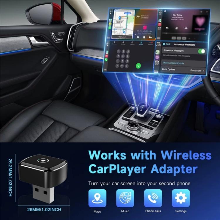 Black WiFi Bluetooth USB dongle with front face indicator icon