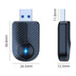Compact 2-in-1 car adapter dimensions, carbon-fiber case with blue LED ring