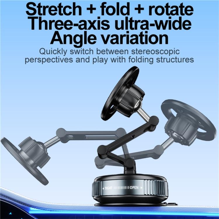 Black rotating three-axis car phone holder with magnetic ring mount