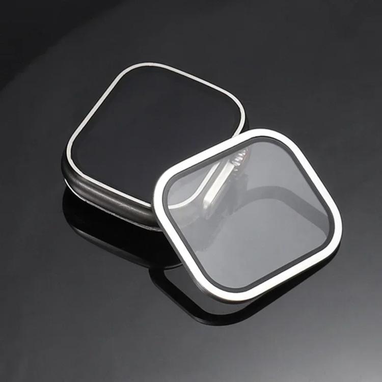 Silver and black metal-frame tempered glass watch screen protectors