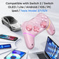 Pink translucent game controller with dual joysticks and ABXY buttons, clear shell