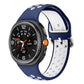 Round Holes Silver Buckle Two Color Silicone Watch Band, For Galaxy Watch9 / 8 / 8 Classic