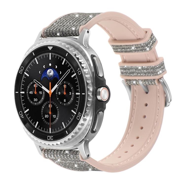 Glitter Skin Vegan Leather Silicone Watch Band, For Galaxy Watch9 / 8 / 8 Classic
