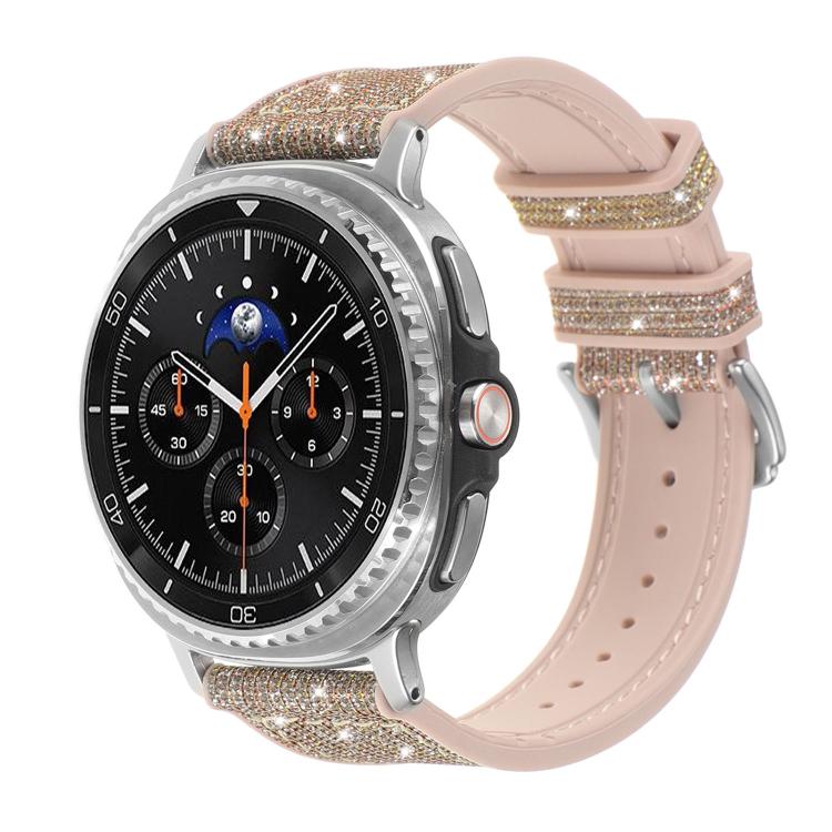 Glitter Skin Vegan Leather Silicone Watch Band, For Galaxy Watch9 / 8 / 8 Classic