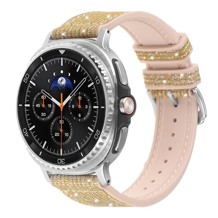 Glitter Skin Vegan Leather Silicone Watch Band, For Galaxy Watch9 / 8 / 8 Classic
