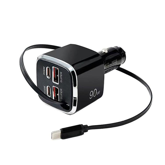 F01 40cm Type-C Cable, PD3.0 and QC3.0 USB Multifunctional Car Charger, F01 (Black), F01 (White)