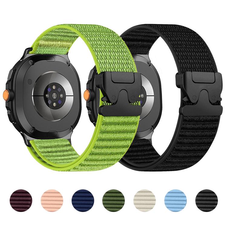 Parachute Buckle Mountain Pattern Woven Nylon Metal Tip Watch Band, For Galaxy Watch9 / 8 / 8 Classic