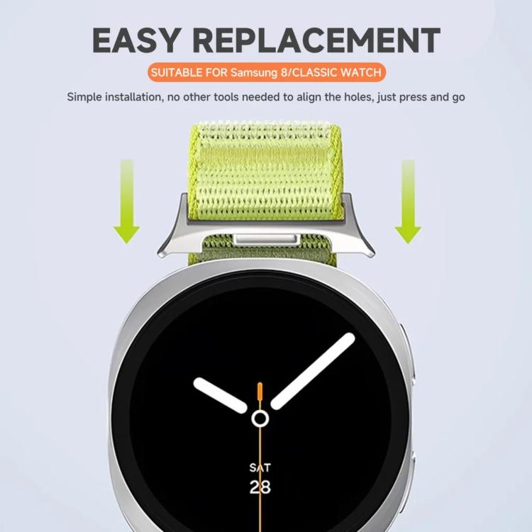 Parachute Buckle Mountain Pattern Woven Nylon Metal Tip Watch Band, For Galaxy Watch9 / 8 / 8 Classic