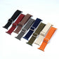 Diagonal-striped elastic watch bands with D-ring buckles in eight colors