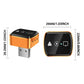Compact orange and black wireless mirroring adapter with front and side views