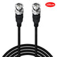 JUNSUNMAY RG59U BNC extension cable with male connectors, black jacket, 100 cm