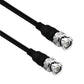 JUNSUNMAY RG59U BNC connectors on black coax extension cable, close-up of metal ends