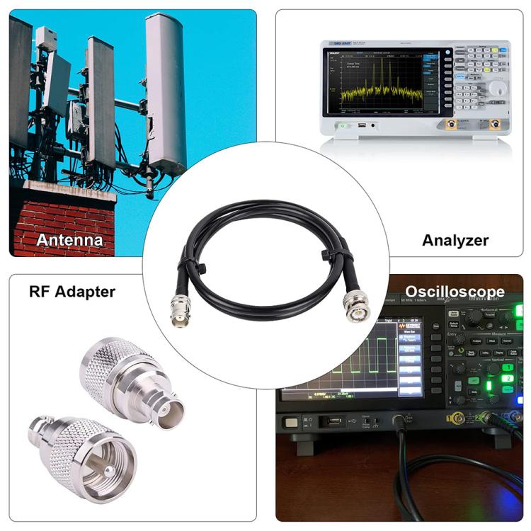 Coiled RG59U BNC coax extension cable with BNC connectors and black protective jacket