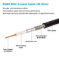RG59 BNC coax cable cross-section showing copper core and insulation layers