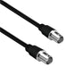 Black coax extension cable with two BNC connectors, silver metal ends.