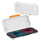 White hard-shell protective case for Switch with ridged anti-slip texture, open