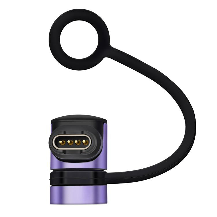 Violet Garmin charging adapter with anti-loss loop and four-pin charging contacts