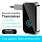 Bluetooth 5.3 transceiver adapter with 3.5mm audio plug, black front and silver body