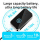 Wireless Bluetooth audio transceiver adapter, black top with circular power button, silver frame
